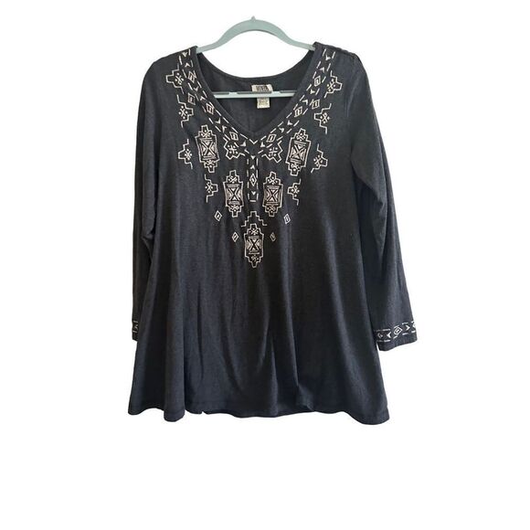 Monroe Main Size L Aztec Southwest Long sleeve Top - Picture 1 of 5